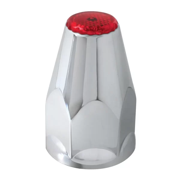 11175R CH PLSTC 33MM THRD LUG NUT CVR W/RED RFLCTR