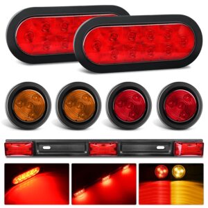 14005 RE -SS REAR LIGHT BARS-2 PIECE W/6 RED ECONOMY LIGHTS-2.5¨ BOL