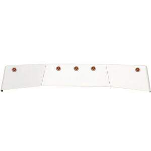 14322L24 CA- SS 15" Drop Visor Kenworth T680 W/ 24-3/4" Clear Amber Lights
