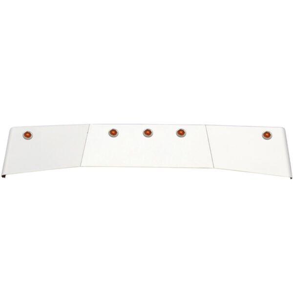 14322L24 CA- SS 15" Drop Visor Kenworth T680 W/ 24-3/4" Clear Amber Lights