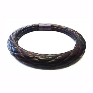 18" COVER DIAMOND/CUSHION BLACK W/ RED STITCHING