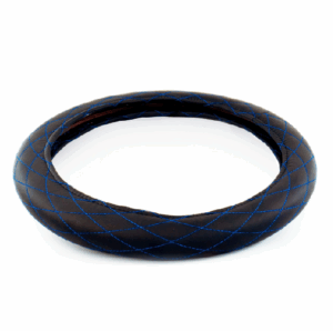 6002 - 18¨ COVER DIAMOND/CUSHION BLACK W/ BLUE STITCHING