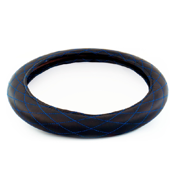 6002 - 18¨ COVER DIAMOND/CUSHION BLACK W/ BLUE STITCHING