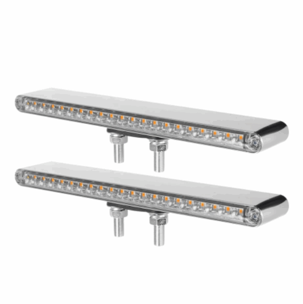 77125CAR 9" 20 LED DOUBLE FACE LT BAR CLEAR LENS AMBER/RED