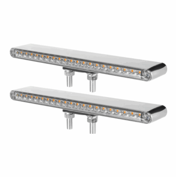 77127CAR 6.5" 20 LED LT BAR CLR LENS AMBER/RED