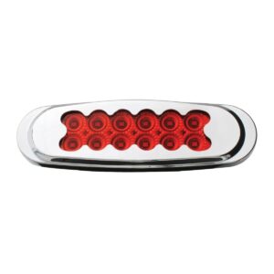 7766R RED OVAL SPYDER FLAT LENS LIGHT W/12 SUPER LED & REFLECTOR
