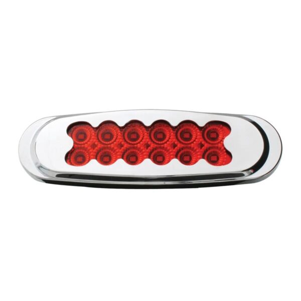 7766R RED OVAL SPYDER FLAT LENS LIGHT W/12 SUPER LED & REFLECTOR