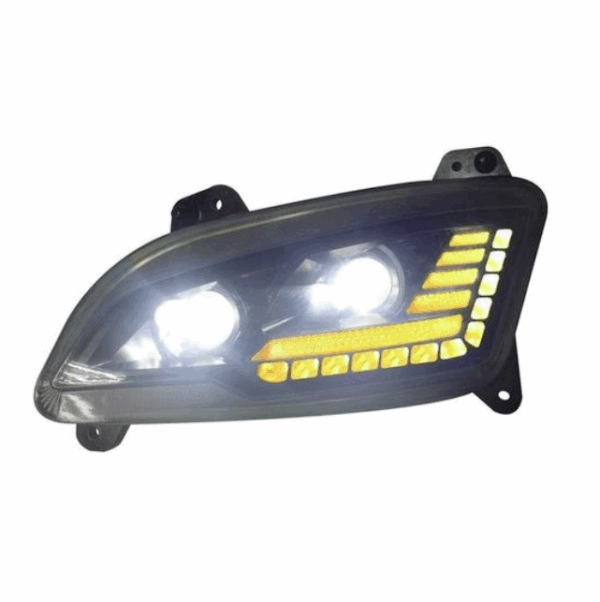 77922blkd PETERBILT 587/ 579 2012-21 LED HEADLIGHT W/ HALO & SEQUENTIAL TURN SIGNAL BLACK (DRIVER)