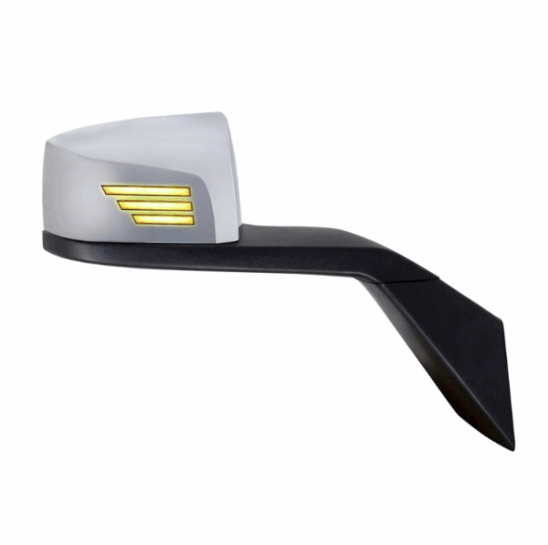 8019P- VOLVO VNL HOOD MIRROR W/3 LINE TURN SIGNAL-PASSENGER SIDE