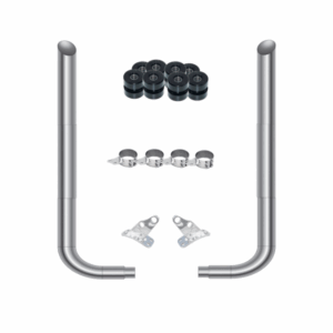 80809F- PBKIT- 8" FLAT TOP COMPLETE EXHAUST KIT W/90* PICKETT ELBOWS