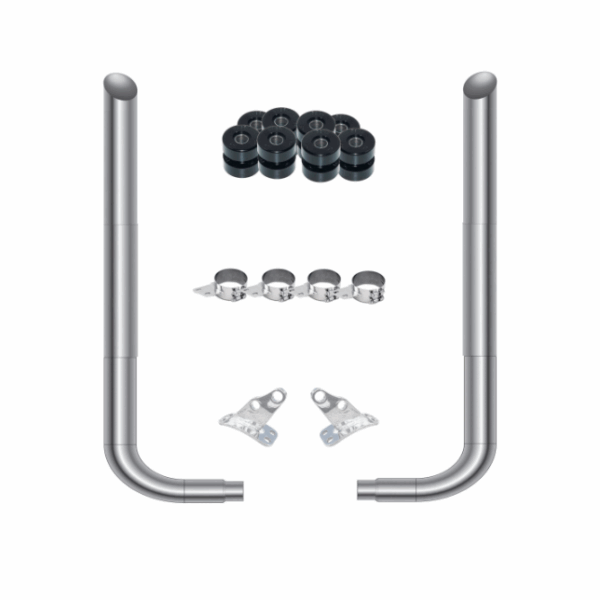 80809F- PBKIT- 8" FLAT TOP COMPLETE EXHAUST KIT W/90* PICKETT ELBOWS