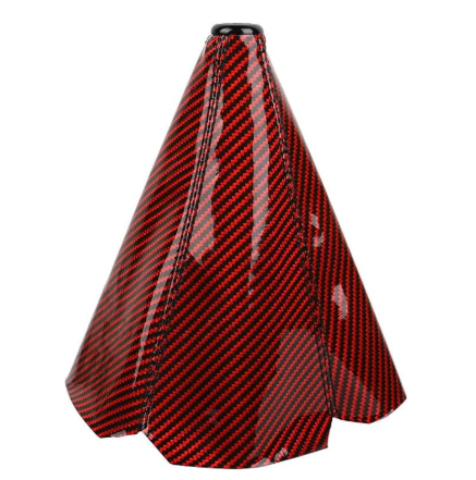 8091CFR-30" RED CARBON FIBER STYLE GEAR SHIFT BOOT COVER