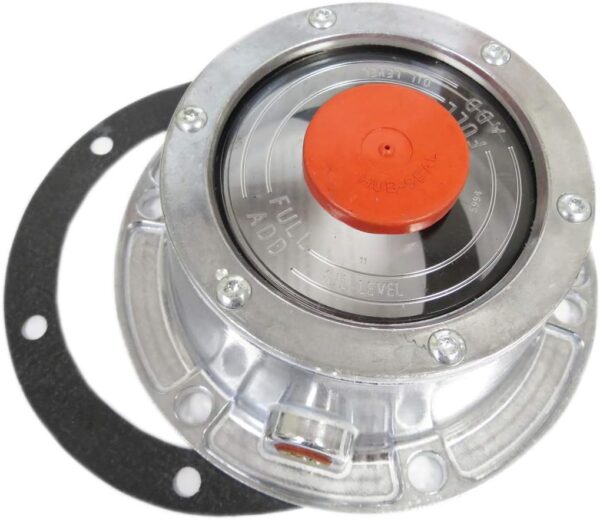 TR3434009 HUB CAP ALUMINUM WITH PLUG AND GASKET  H:6 BC5;5 1-15/16, ID4-3/8 OD6.25