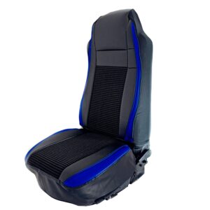 SC-1001B Leather And Cloth Black W/Blue Trim Seat Cover