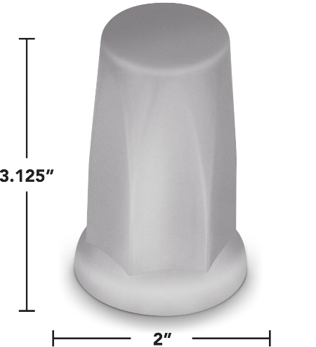 11148 33MM PUSH ON TALL CYLINDER LUGNUT COVER W/FLNG