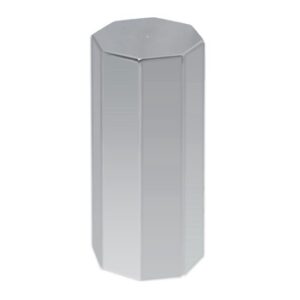 11158 33MM 5" LONG OCTAGON FLAT TOP CHROME ABS LUG NUT COVER SCREW ON