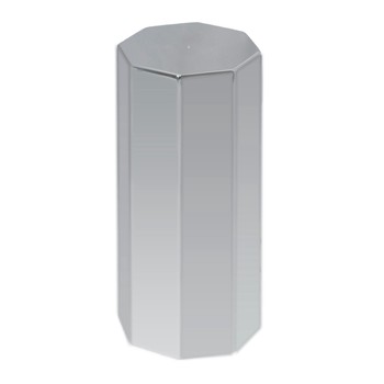 11158 33MM 5" LONG OCTAGON FLAT TOP CHROME ABS LUG NUT COVER SCREW ON