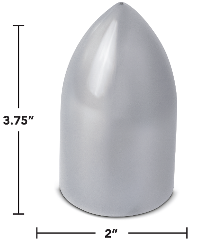 11164 33MM CHROME ABS BULLET SPIKE LUG NUT COVER SCREW ON