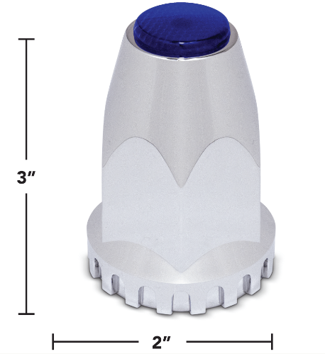 11175B CH PLSTC 33 MM THIRD LUG NUT CVR W/BLUE RFLCTR