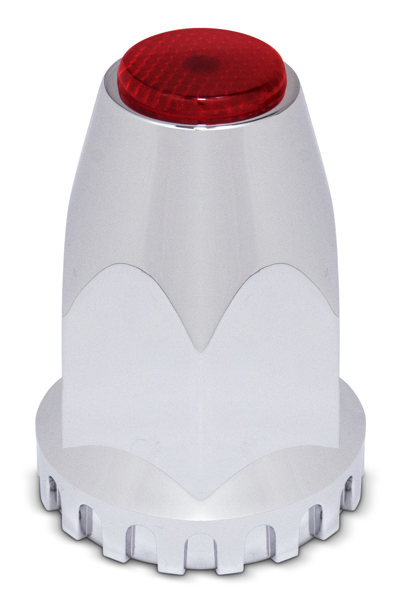 11175R CH LUG NUT COVER W/RED REFLECTOR THREAD ON