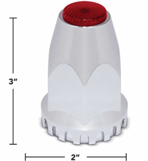 11175R CH LUG NUT COVER W/RED REFLECTOR THREAD ON