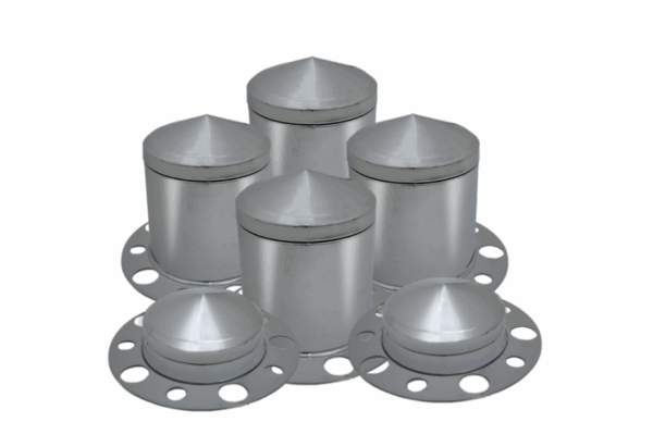 11218-6P POINTED CHROME METAL AXLE COVER KIT