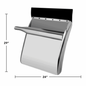 13797TB- 24*29 SS QUARTER FENDER WITH TRIANGULAR BRACKETS & HARDWARE