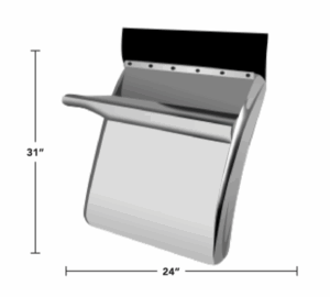 13801TB-24" * 31"  SS QUARTER FENDERS W/ TRIANGLE BRACKET