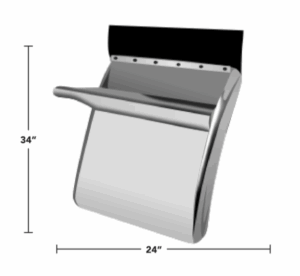 13802TB-24" * 34"  SS QUARTER FENDERS W/ TRIANGLE BRACKET