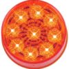 7740CR-4 2" RED 9-LED LT W/DMND REFLECTORS W/CLR LENS PKG OF 4