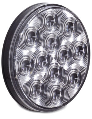 7757CR 4" RND ECONOMY RED TURN AND TAIL LIGHT W/12 LEDS W/ CLEAR RFLCTR