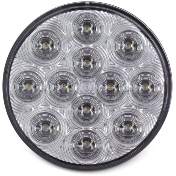 7757CR 4" RND ECONOMY RED TURN AND TAIL LIGHT W/12 LEDS W/ CLEAR RFLCTR