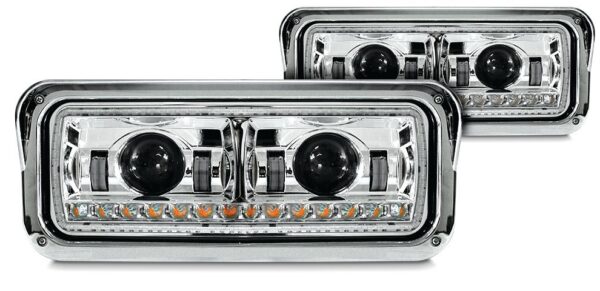 77912CHD - UNIVERSAL LED PROJECTOR HEADLIGHT ASSEMBLY CHROME WITH HALO & HOUSING BUCKET (DRIVER)