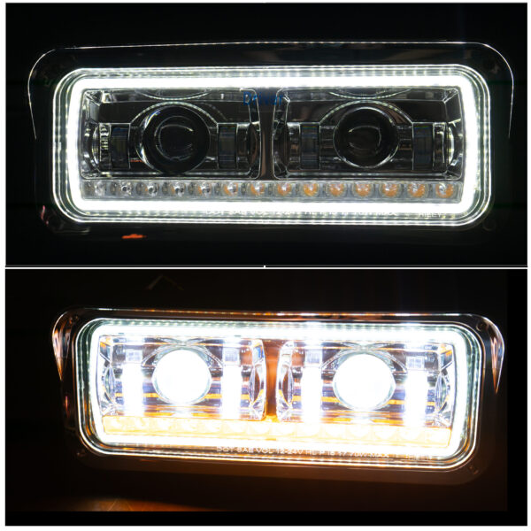 77912CHD - UNIVERSAL LED PROJECTOR HEADLIGHT ASSEMBLY CHROME WITH HALO & HOUSING BUCKET (DRIVER)