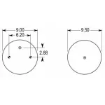 Air Spring, Kenworth C81-1003, Peterbilt C81-6000 Firestone W01-358-8813 , C81-1012 Firestone W01-687-5459