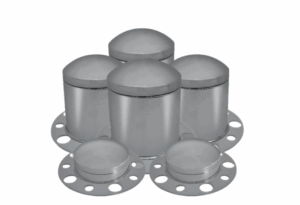 11218-6 ROUND CHROME METAL AXLE COVER COMBO KIT